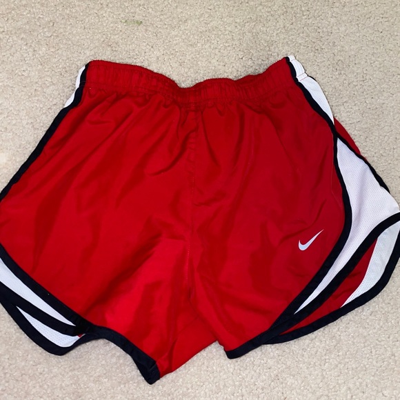 red nike running shorts